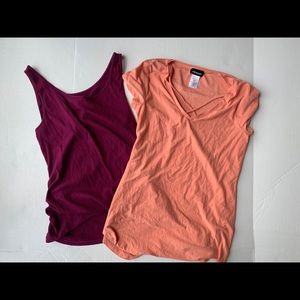 Two Size Large Maternity Shirts